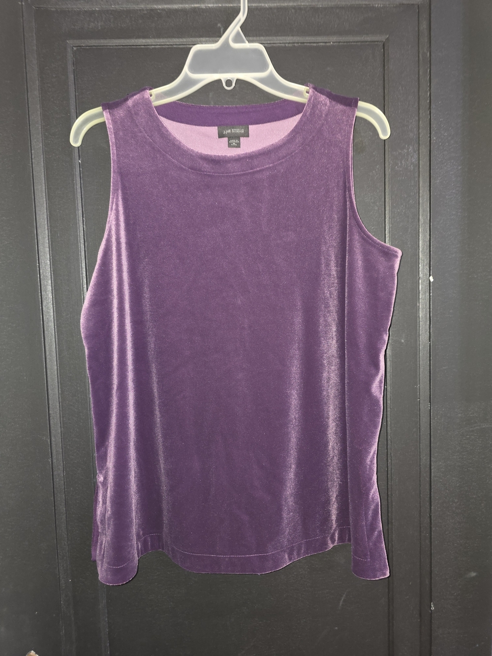 J. Jill Purple Velvet Sleeveless Tank Top Size Medium Petite